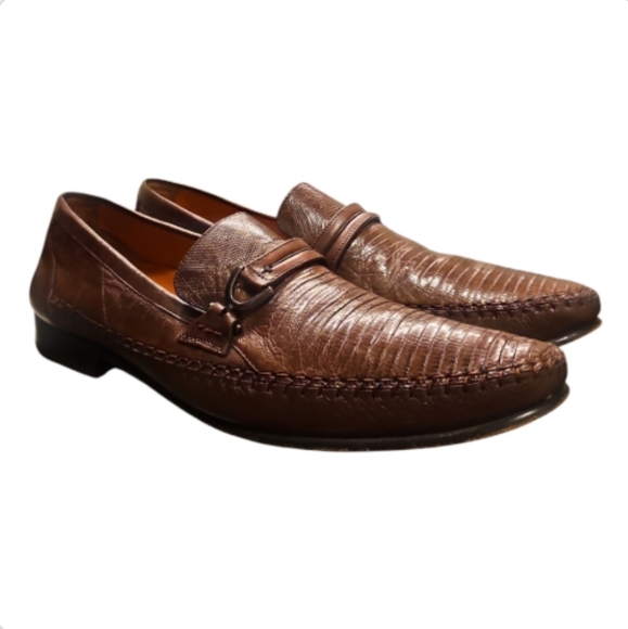 MEZLANLizard Skin Horsebit Loafers / Moccasins in Brown ~ Size US 12